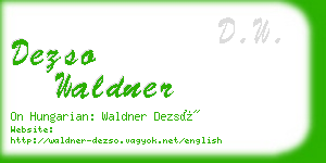 dezso waldner business card